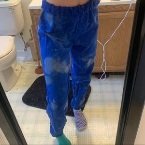 #1 blue bleach tie dye sweatpants/joggers!